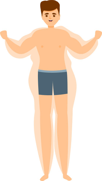 男孩瘦身身体图标卡通风格图片下载