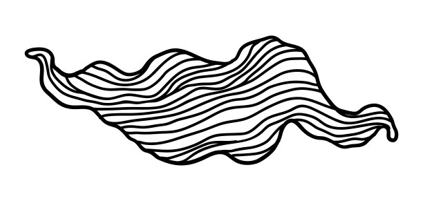 波线旋度。黑白条纹黑白纹理。波浪抽象的头发。图片下载