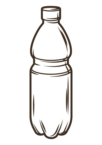 塑料瓶与啤酒的插图。对象在雕刻手绘风格。这是啤酒节或慕尼黑啤酒节的古老元素。图片下载