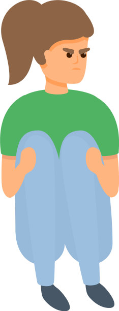 愤怒的女孩图标卡通风格图片下载