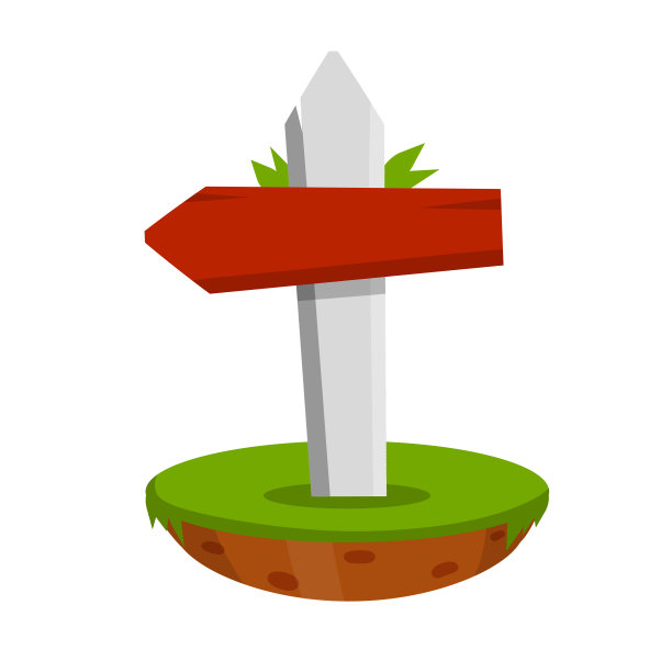 带有红色板的路径指针。方向的方法。向右转。图片下载