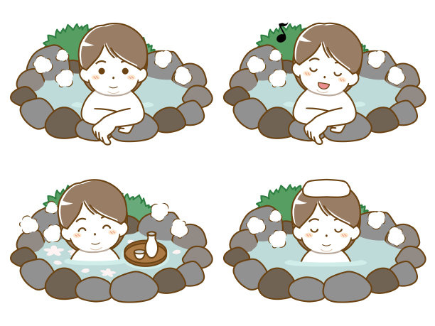 胖小伙子在温泉里唱歌玩图片下载