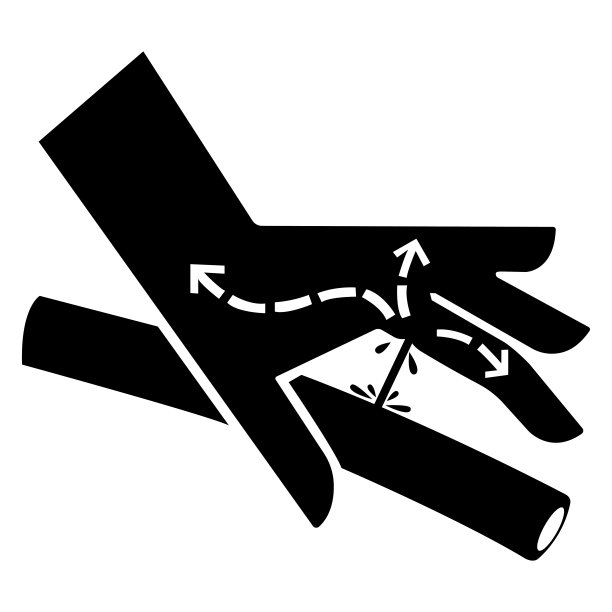 小心皮肤刺穿液压线符号标志在白色背景图片下载