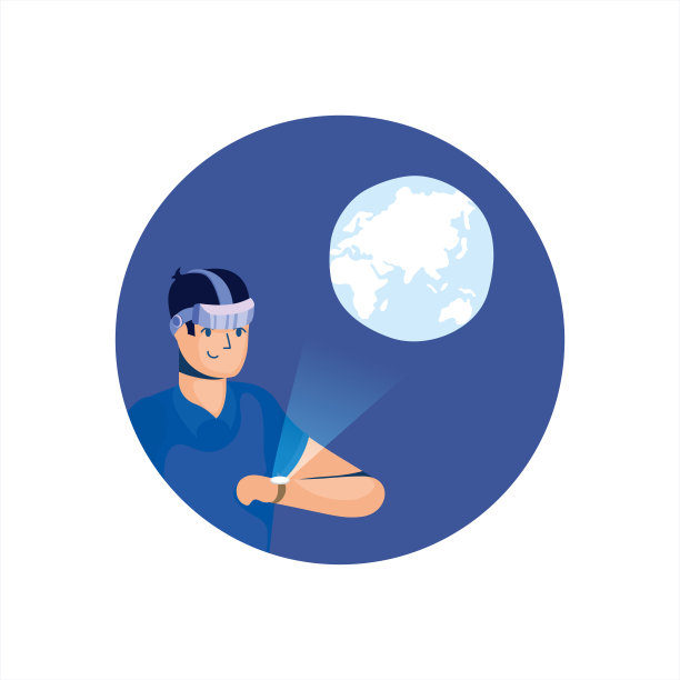 男子在智能手表中使用VR技术图片下载