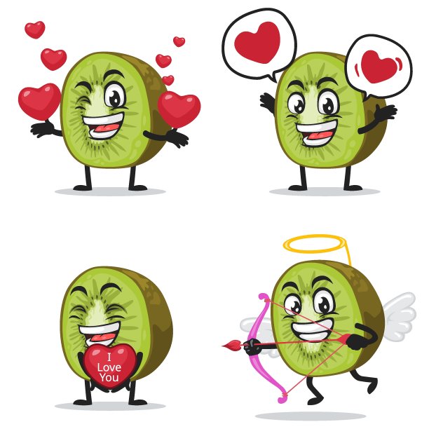 矢量插图的几维吉祥物或角色图片下载