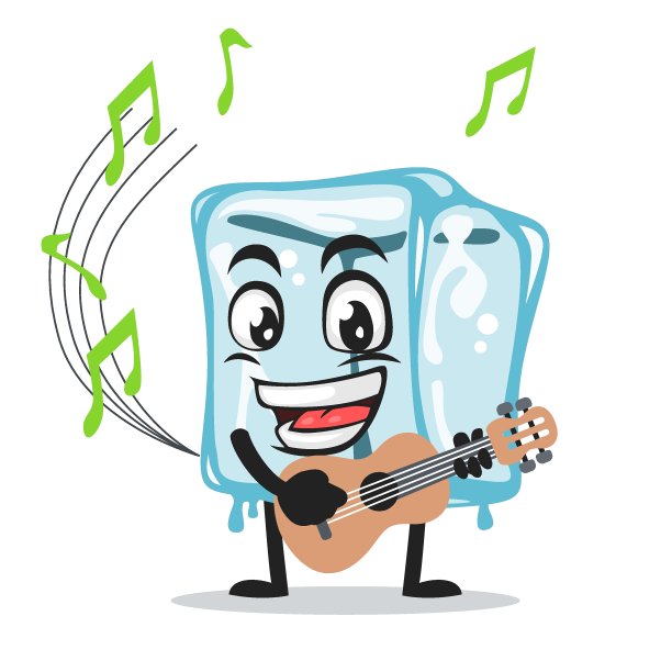 吉祥物冰块角色的矢量插画图片下载