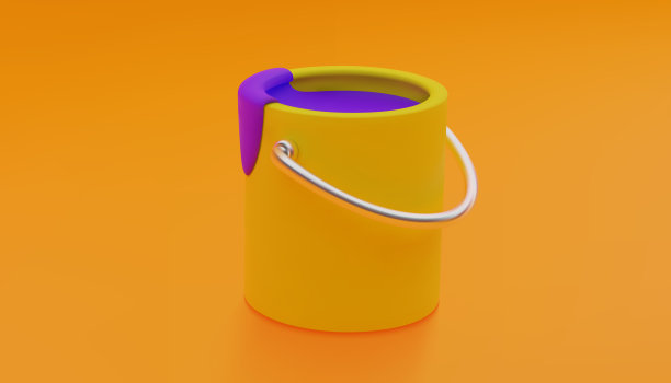 一罐卡通风格的颜料。3 d背景。矢量图图片下载