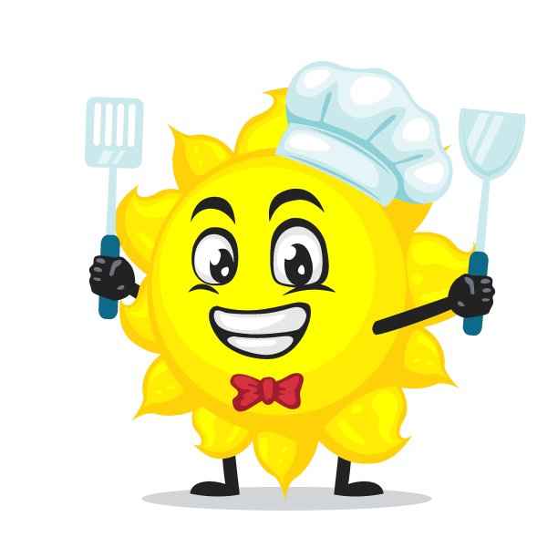 矢量插图的太阳吉祥物或角色图片下载
