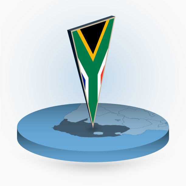 南非地图以圆形等距绘制而成图片下载