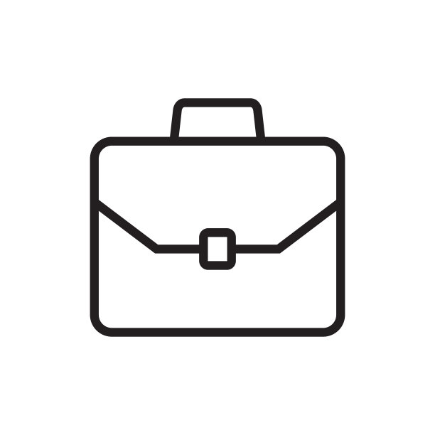 公文包行图标。行李箱,投资组合的象征。线形象形文字孤立在白色上。图片下载