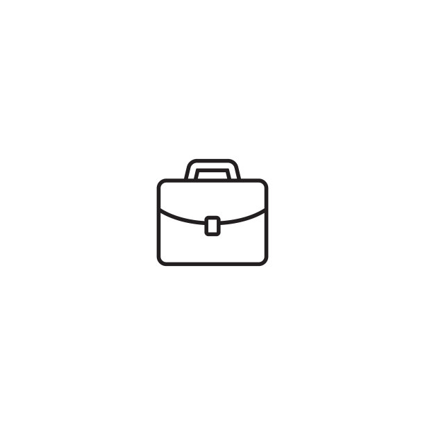 公文包行图标。行李箱,投资组合的象征。线形象形文字孤立在白色上。图片下载