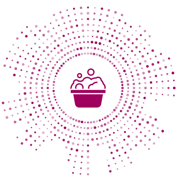 紫色宠物洗澡图标孤立的白色背景图片下载