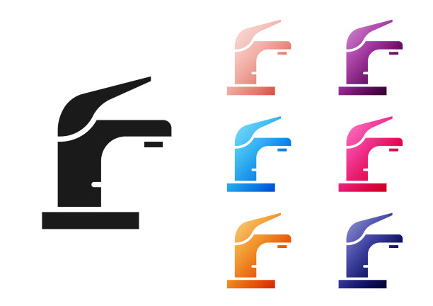 黑色水龙头图标孤立在白色背景图片下载