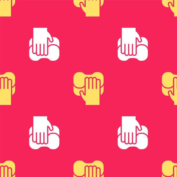 黄色清洁服务图标隔离无缝图片下载