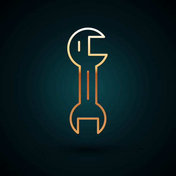 金线扳手扳手图标隔离上暗图片下载