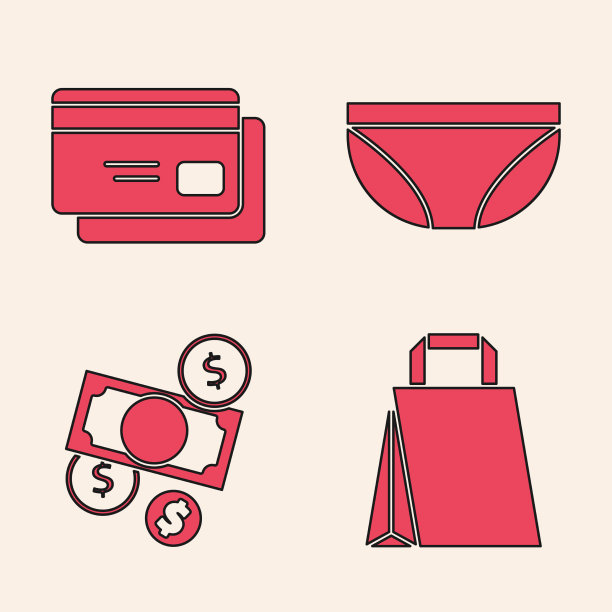 设纸制购物袋、信用卡、内衣等图片下载