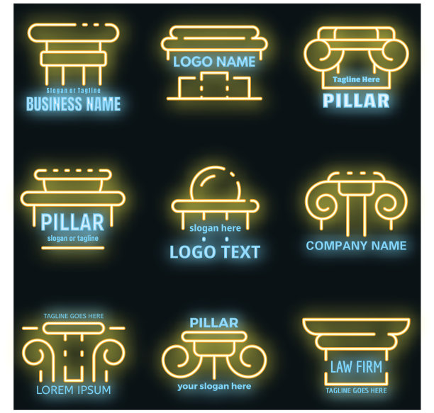 柱状图标设置霓虹灯图片下载