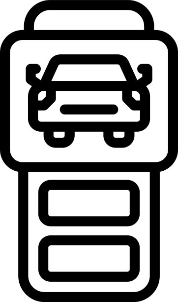 汽车无钥匙系统图标轮廓风格图片下载