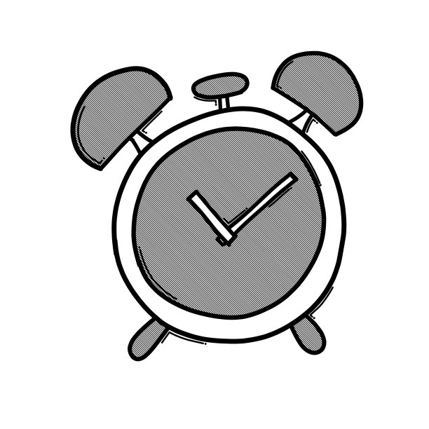 时钟涂鸦图标素描手绘线图片下载