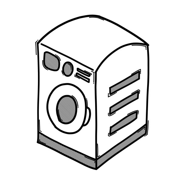 洗衣机涂鸦图标手绘草图图片下载