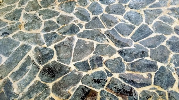 瓷砖样品在货架上陈列。石材地板陶瓷照片模板与复制空间图片下载