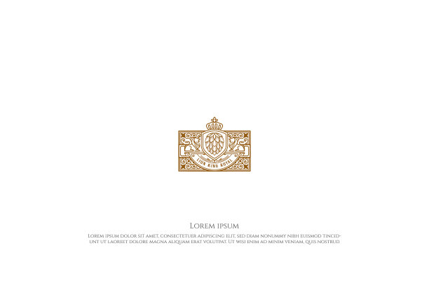 优雅奢华的盾牌狮子王王冠与啤酒花图片下载