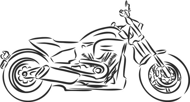 手绘风格的新摩托车图片下载