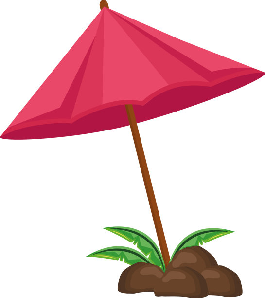 红海滩伞图片下载