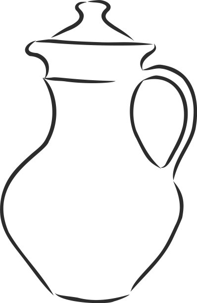 手绘素描风格中世纪水壶古代水壶图片下载