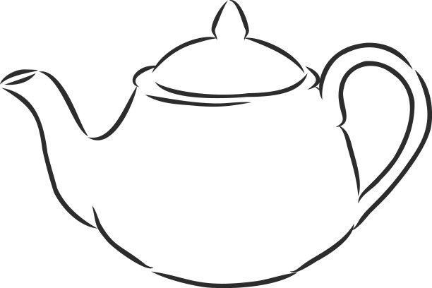 手绘素描茶壶手绘水壶图片下载