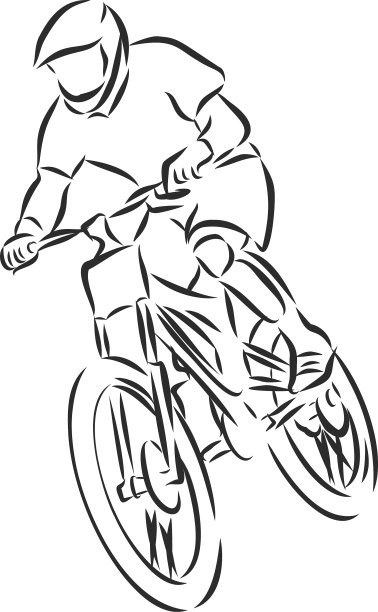 山地车山地车素描轮廓图片下载