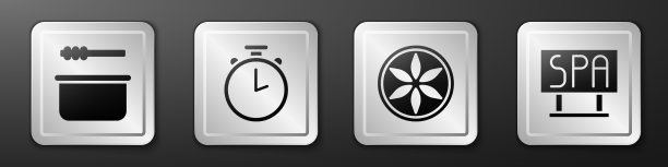 设置桑拿桶和钢包秒表叶植物图片下载