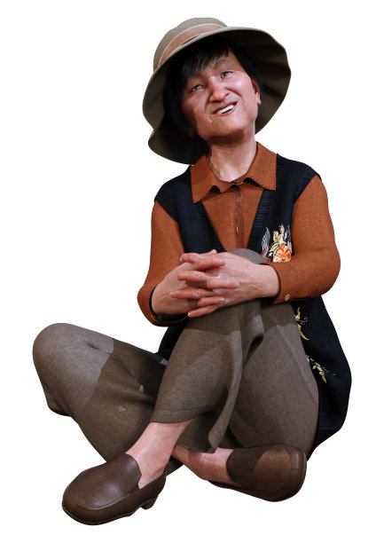 3D插图亚洲妇女在白色图片下载