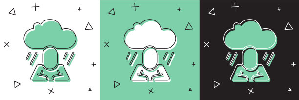 设置抑郁和挫折图标隔离图片下载