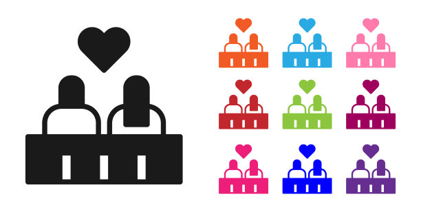 黑色浪漫的剪影，情侣坐在上面图片下载