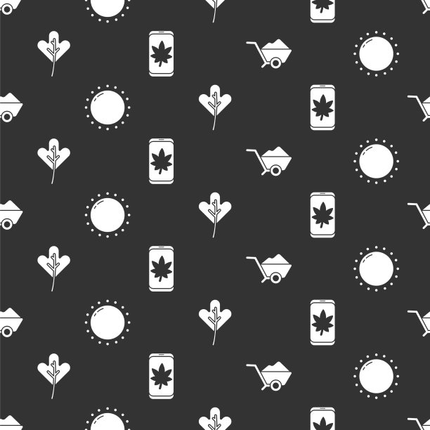 手推车上放有泥土、太阳树叶或树叶图片下载