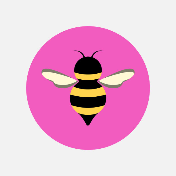 蜜蜂标志设计模板现代风格的平面图标图片下载
