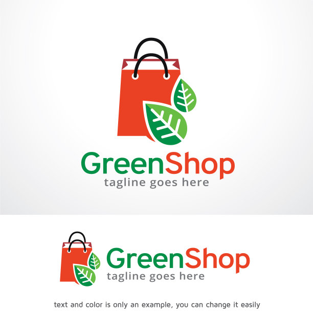 绿色商店标志模板图片下载