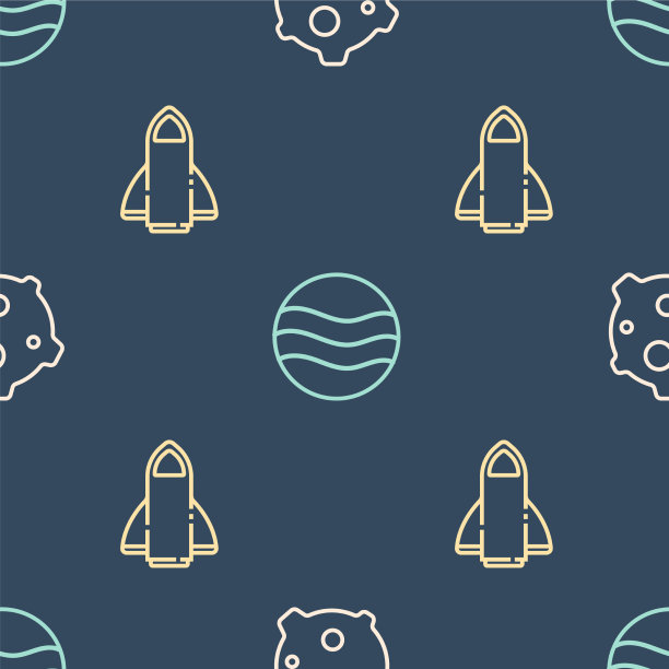 设置小行星火箭飞船和行星的线图片下载