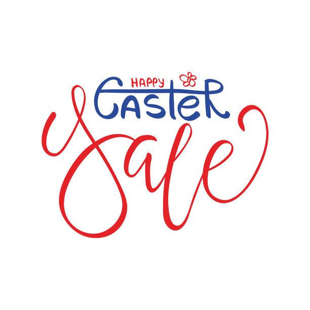 复活节销售设计贺卡与手写图片下载