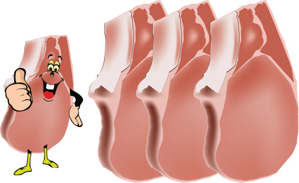 猪肉牛排配骨经济图片下载