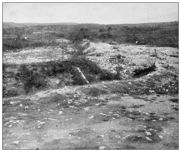 古黑白照片:圣胡安山顶，西班牙战壕遗迹，古巴图片下载