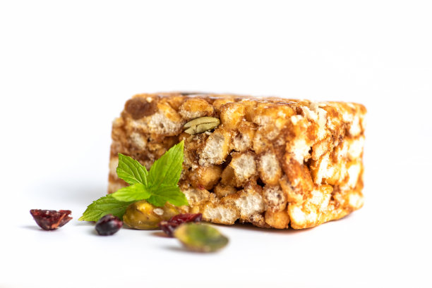 焦糖对待中国的传统甜点名为软面粉萨奇玛饼孤立图片下载