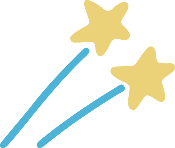 手绘流星平面涂鸦图标图片下载