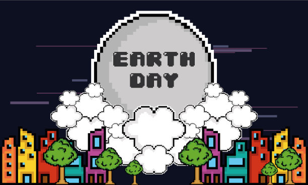 地球日像素艺术图片下载