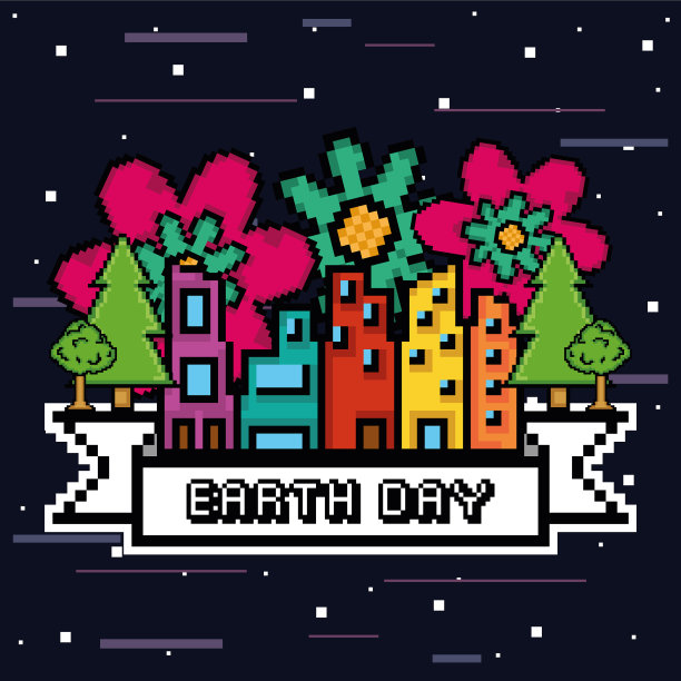 地球日像素艺术图片下载