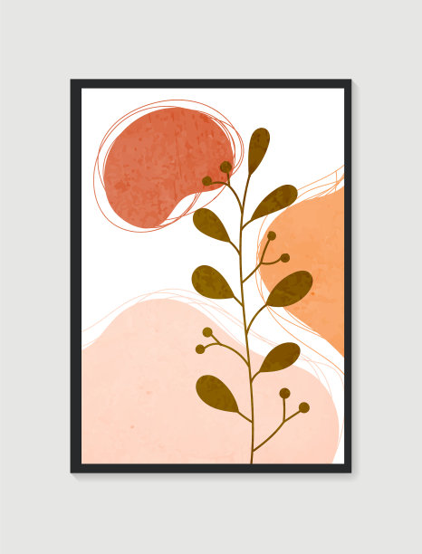 色彩柔和的当代艺术海报图片下载