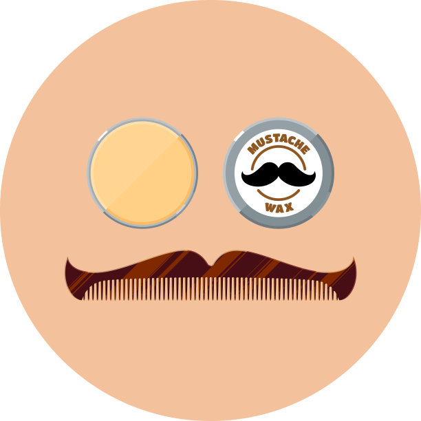 胡子蜡和时髦的胡子形状梳平图片下载