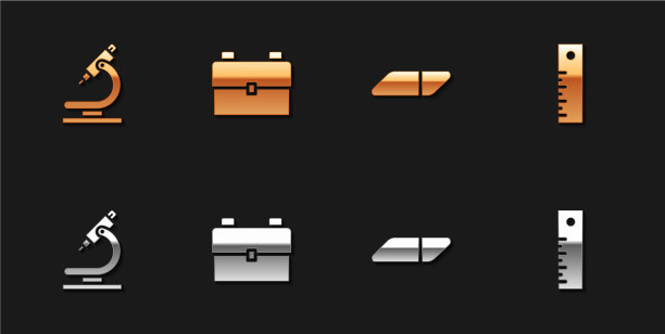 设显微镜学校书包橡皮或橡皮图片下载