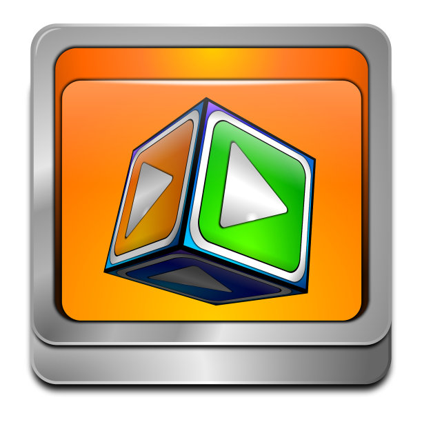 播放按钮- 3D插图图片下载